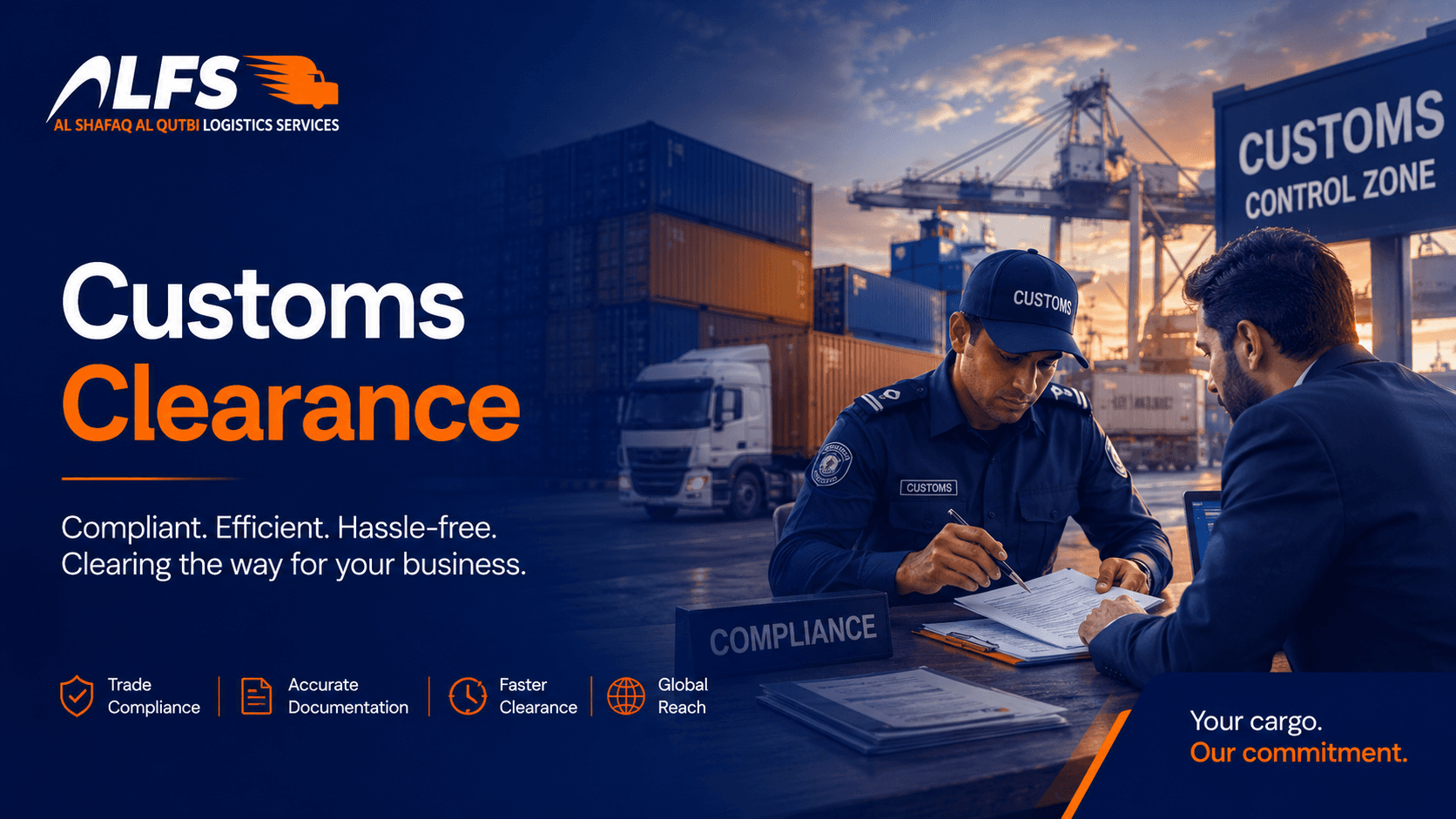 Customs clearance service illustration