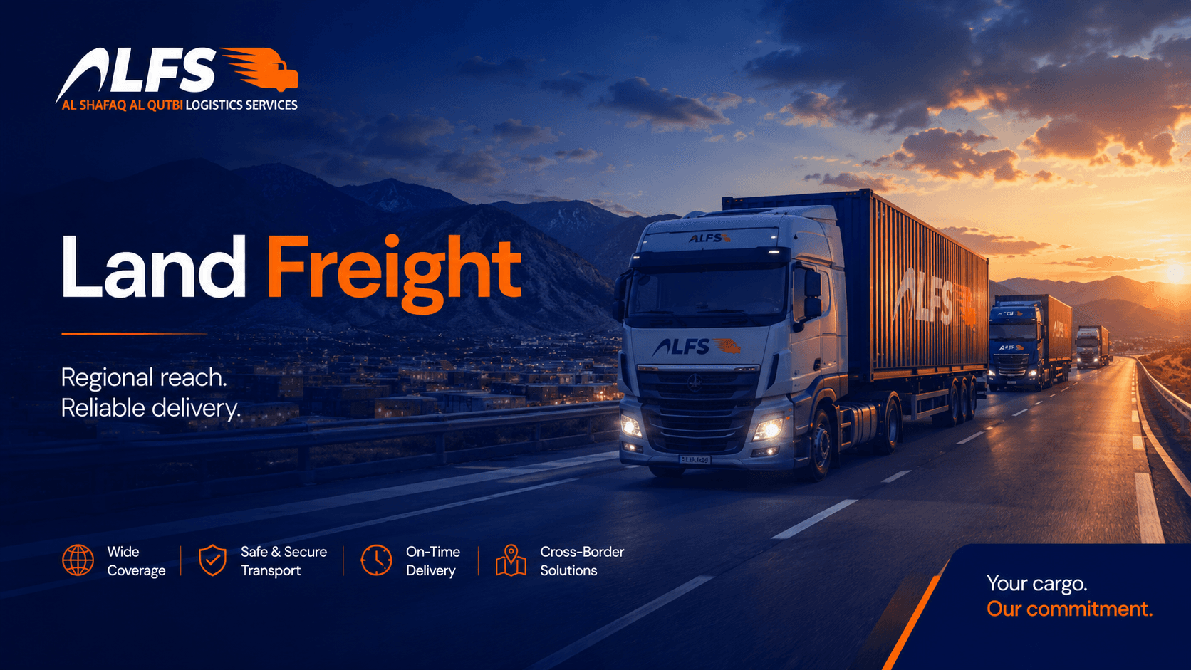Land freight service illustration