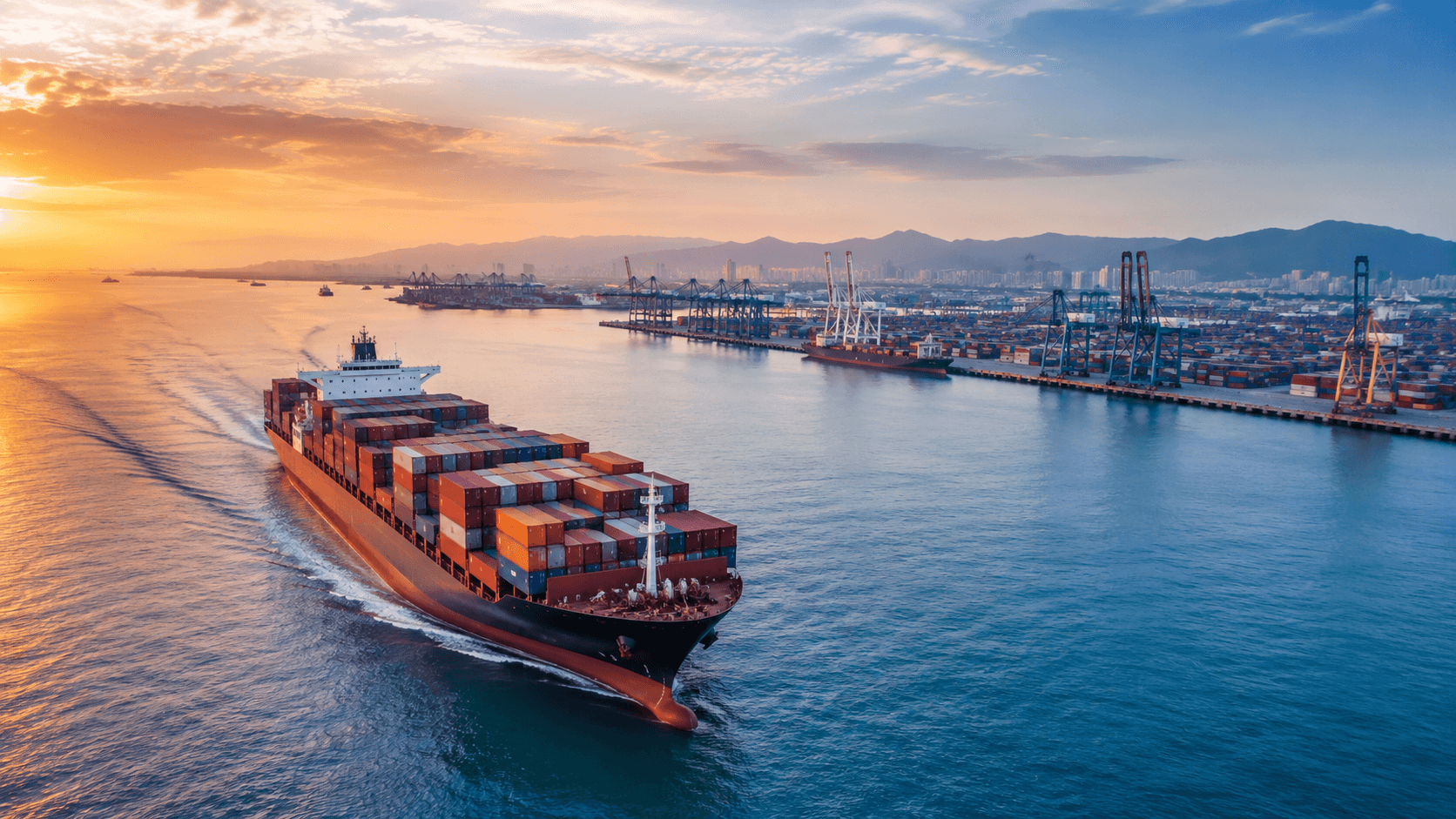 Sea freight container ship carrying international cargo